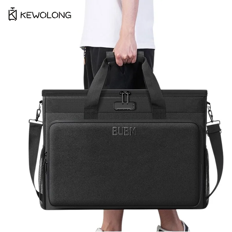Portable Monitor Carrying Case for 24 27 Inch Screen - Shockproof Padded Bag with Handle, Curved/Flat Display Storage