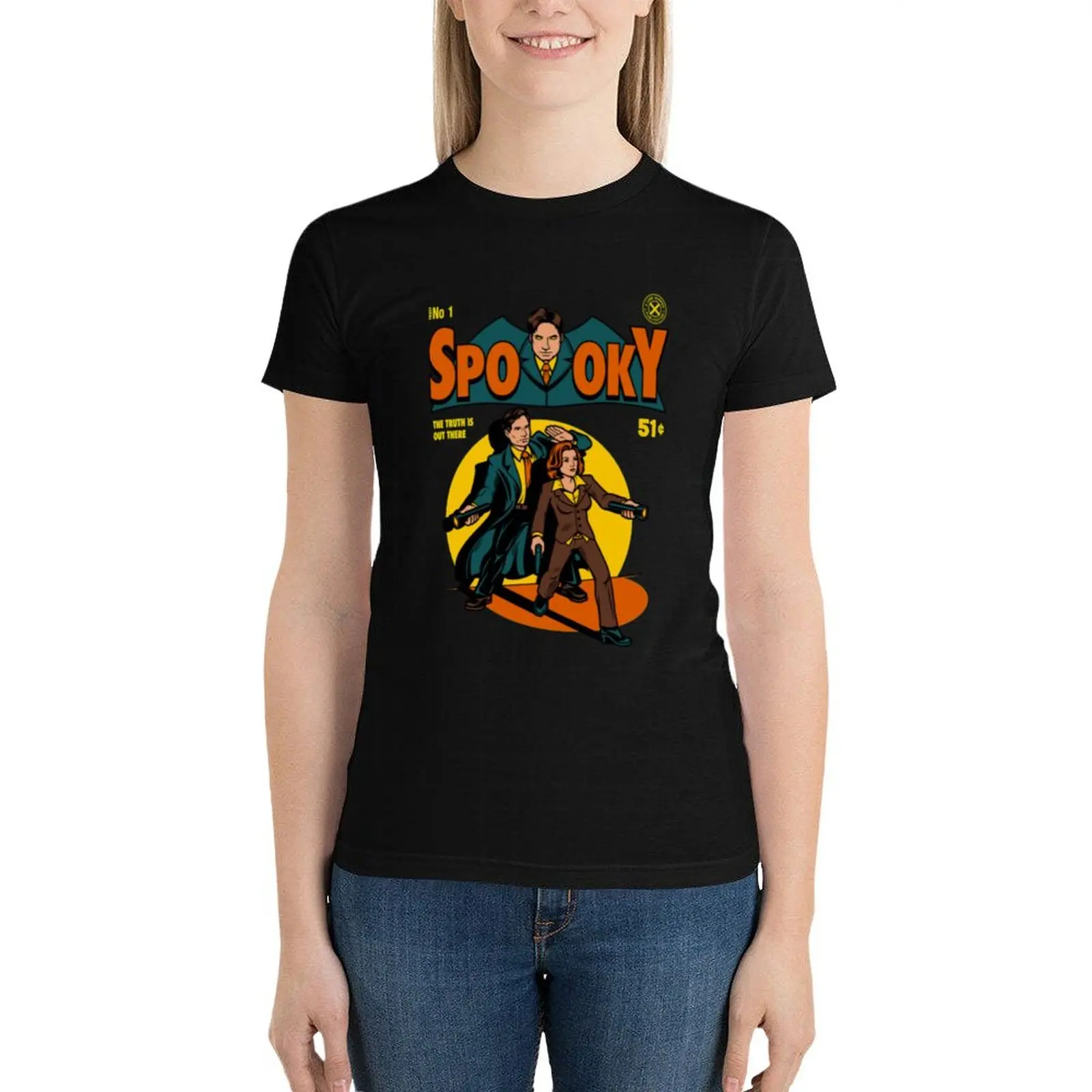 

X Files, Spooky Comic T-Shirt plus size tops female t shirt Women