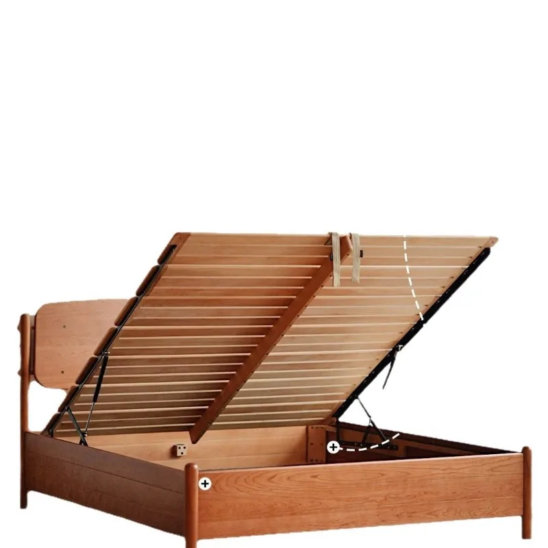 

Box bed, ground-free design, breathable and moisture-proof solid wood storage double bed