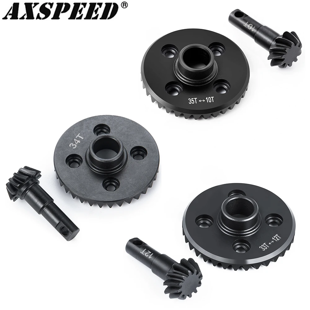 AXSPEED Differential Axle Steel Gears Helical Gear 10/35T 11/34T 12/33T for 1/10 RC Crawler TRX4 TRX6 Parts