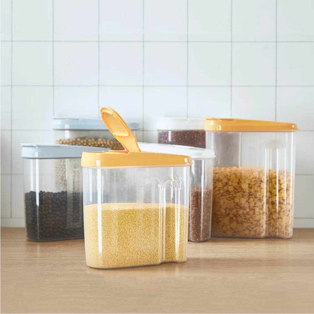 

Household Dry Food Sealed Storage Jars Grain Canister Container for Coffee Bean Mung Bean (2.5L Yellow)