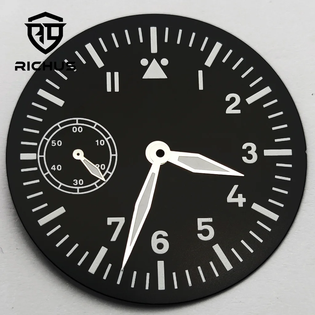 RICHUS ETA6497 ST3600 Dial 39mm Watch Dial With Hands Green Luminous Fit ETA6497 ST3600 Movement Watch Accessories