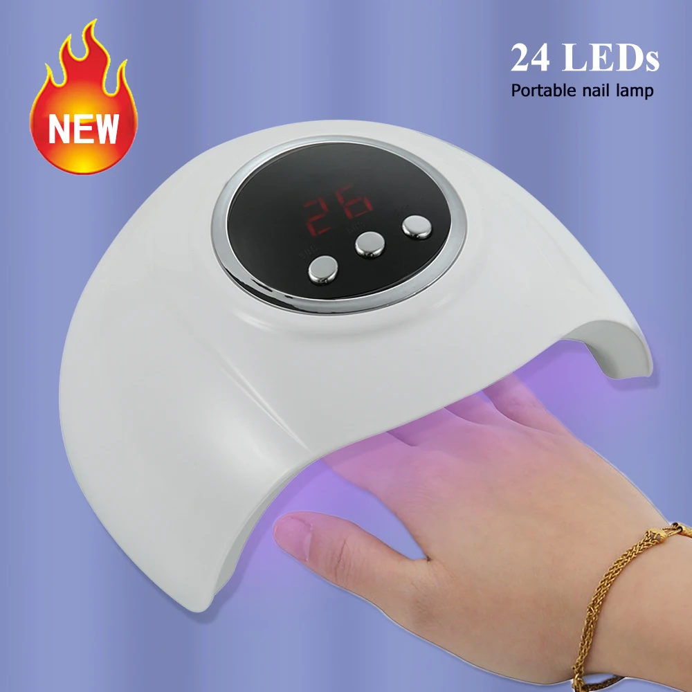 Портативная сушилка для ногтей 2024, новая модель, УФ-светодиодная лампа с таймером для маникюра Портативная сушилка для ногтей 2024, новая модель, УФ-светодиодная лампа с таймером для маникюра