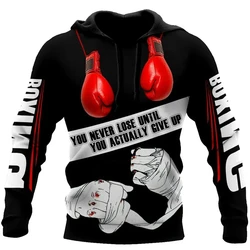 Cool 3d Boxing Bedrukte Hoodie Voor Heren En Dames Street Wear Pullover Voor Herfst Lange Mouwen Sportkleding Vrijetijdskleding