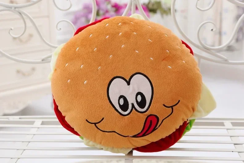 [ Funny ] 40cm soft hamburger pillow household act the role ofing is tasted super lovely creative gift swathes whimsy Baby toy