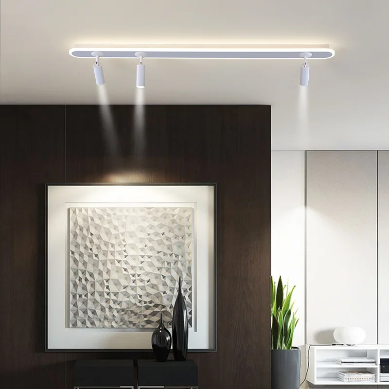 Candelabro LED de tira blanca acrílica con foco, nuevo candelabro moderno, utilizado para sala de estar, cocina, pasillo, interior