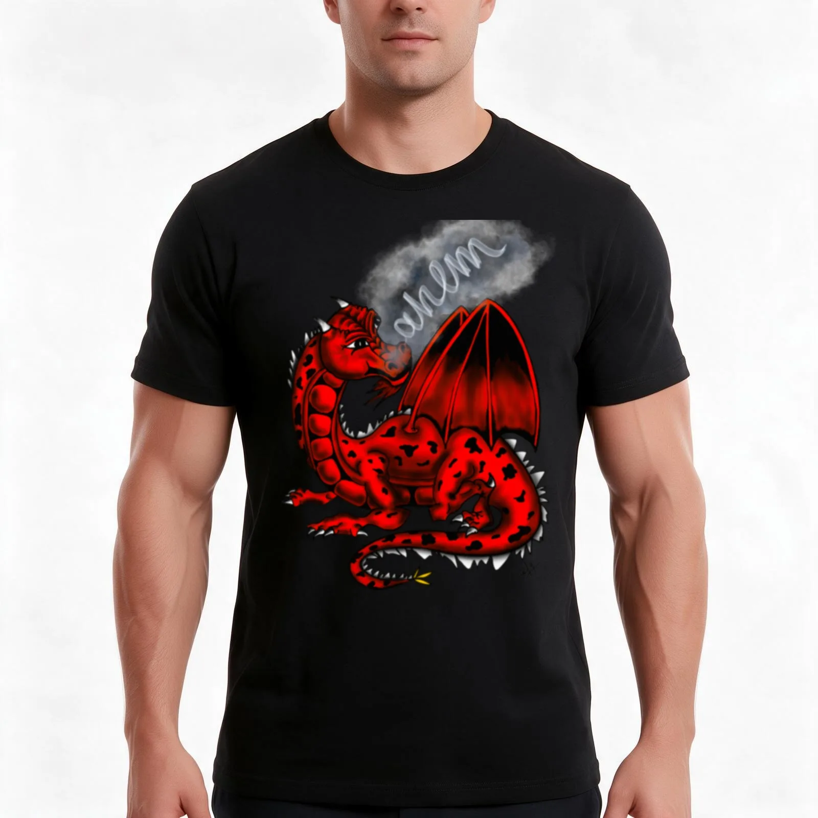 Red Dragon spewing “ahem” smoke (clearing her throat); keeping it cool...let’s call her Patience T-Shirt, Vintage Graphic Print