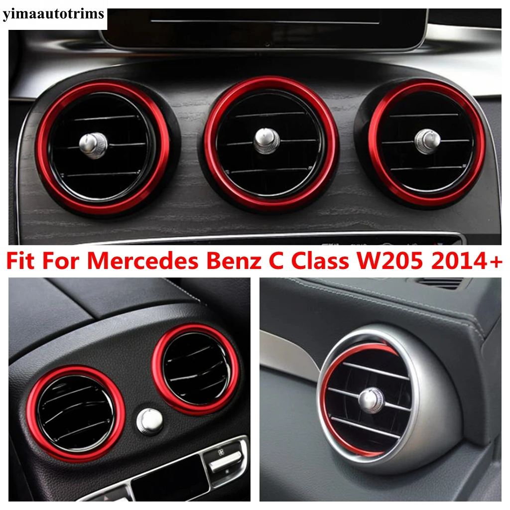 

Dashboard Air Conditioning AC Outlet Vent Ring Decoration Cover Trim Accessories Fit For Mercedes Benz C Class W205 2014 - 2021