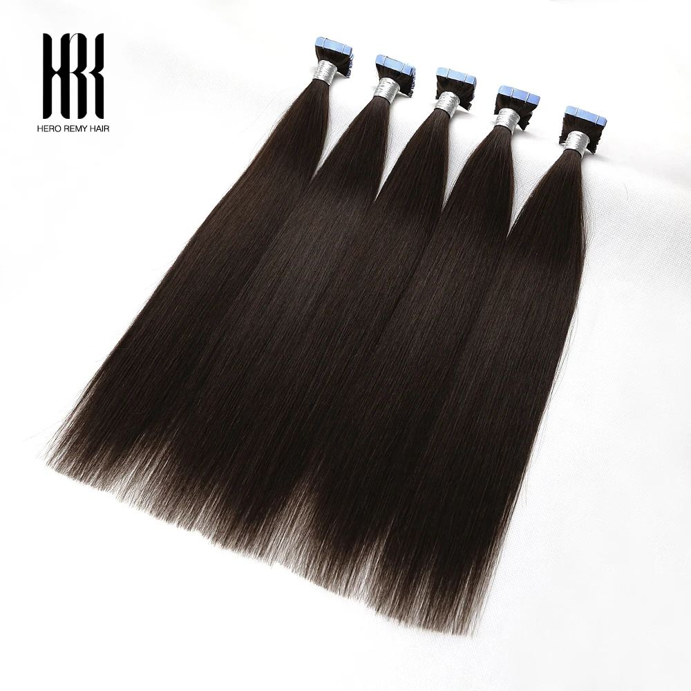 Extensiones de Cabello Humano con Cinta para Mujeres Negras, 100% Cabello Remy Real, Cinta Adhesiva de Alta Calidad para Salón 2.5g