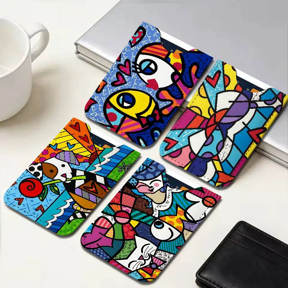 Britto Art Decorative New Leather Card Small Retro Cowhide Coin Purse Men/Women Luxury Card Holder