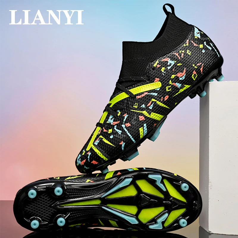 

Футбольные бутсы LIANYI 35-46 # Мужские высококачественные сверхлегкие нескользящие футбольные бутсы для тренировок с пятью сторонами искусственного газона TF FG
