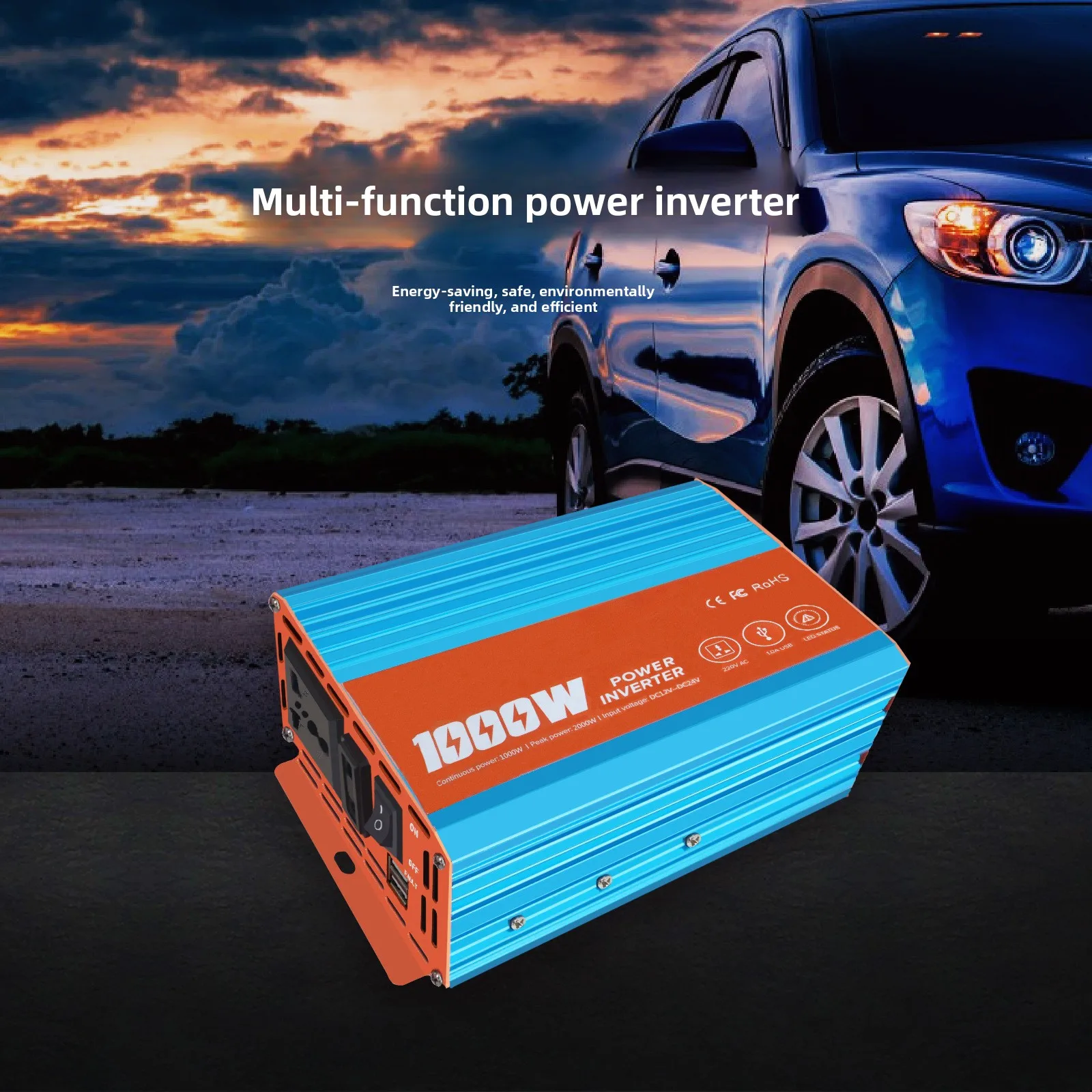 

Modified Sine Wave 1000W Car Inverter, 12V/24V To 220V Household Power Inverter