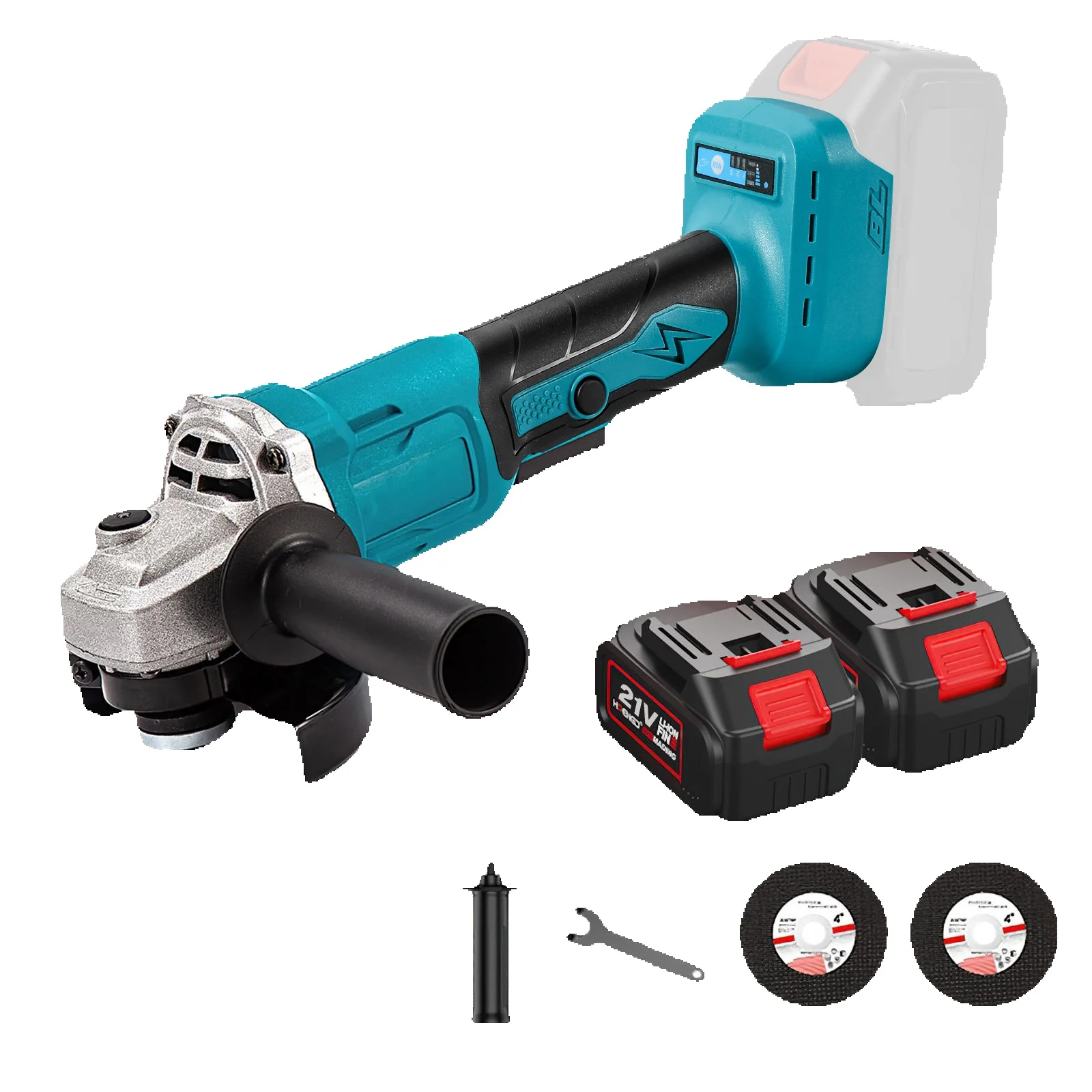 1000 W 125 mm bürstenloser elektrischer Winkelschleifer, 3 Geschwindigkeiten, Schleifmaschine, Holzbearbeitungs-Elektrowerkzeug für Makita 18 V Akku