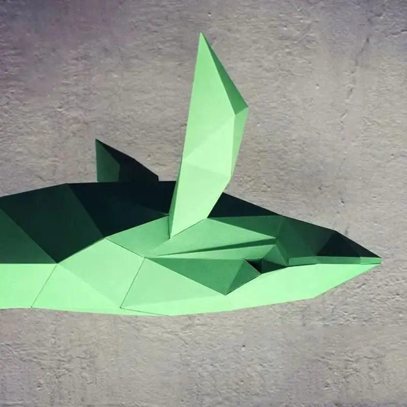 

3D висящая бумажная модель кита, ручная работа, оригами, животное, сделай сам, креативные головоломки, развивающая игрушка, украшение стены, декор комнаты