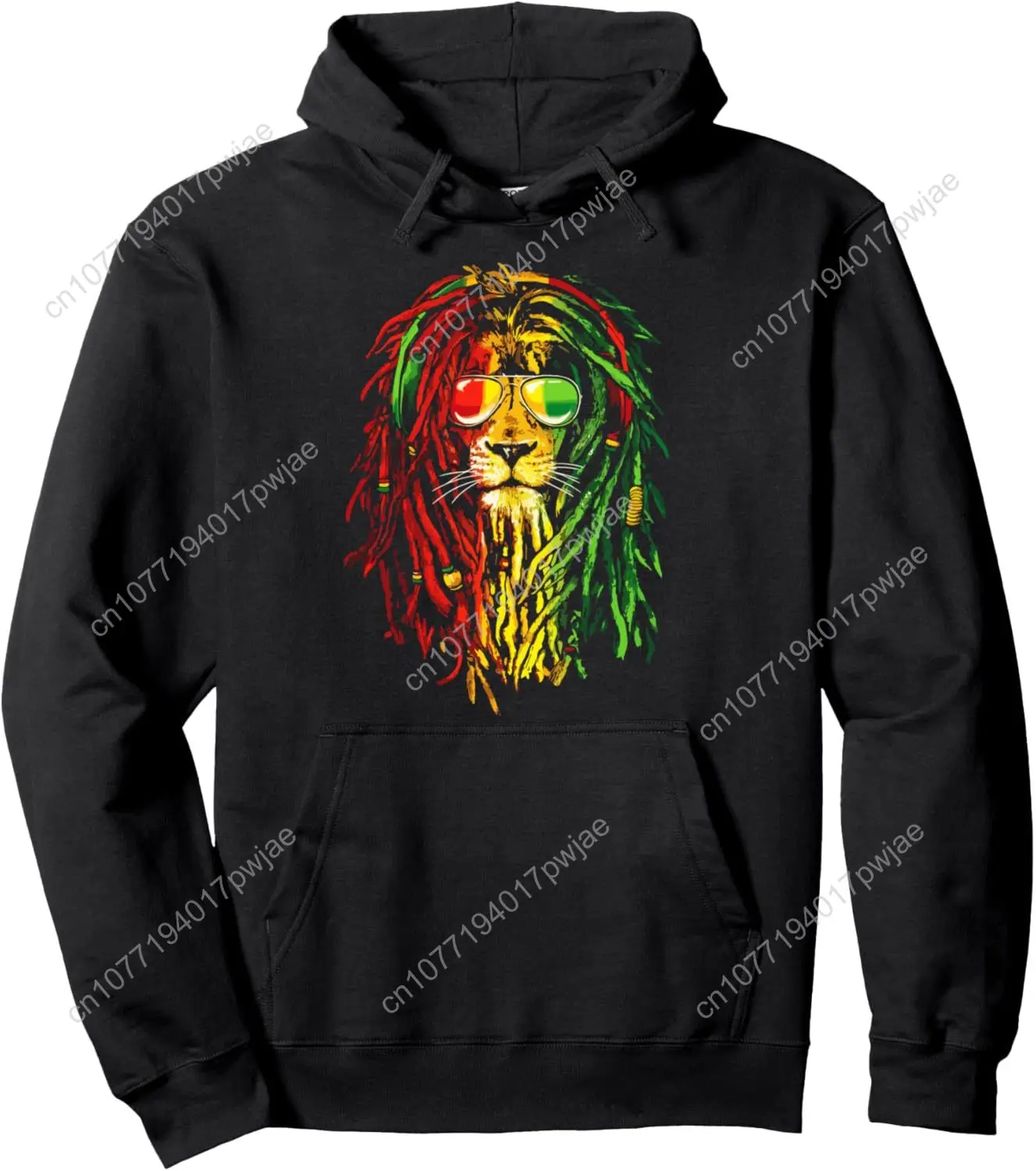 

Reggae Music lovers tshirt, Jamaican lion Hoodie sweatshirt Pullover Hoodie