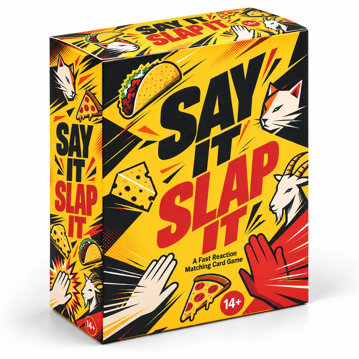 SAY IT SLAP IT Fast Paced Reaction Matching Card Game Quick Slap Party Game for Family Friends Game Night Easy to Learn Competit