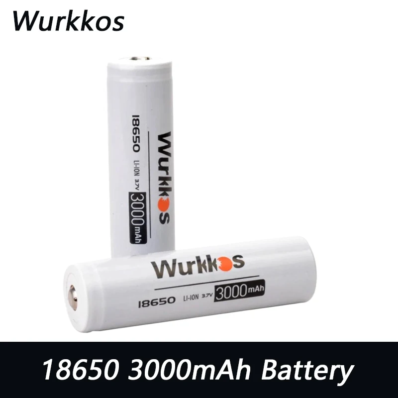 Wurkkos 18650 3000mAh Rechargeable Li-Ion Battery 3.7V Rechargeable Battery for Flashlight