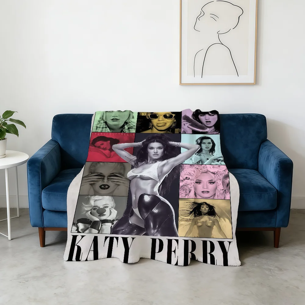 K-Katy P-Perry Singer Blanket Flannel Warm Soft Throw Blanket For Room Sofa Childish Birthday Gifts