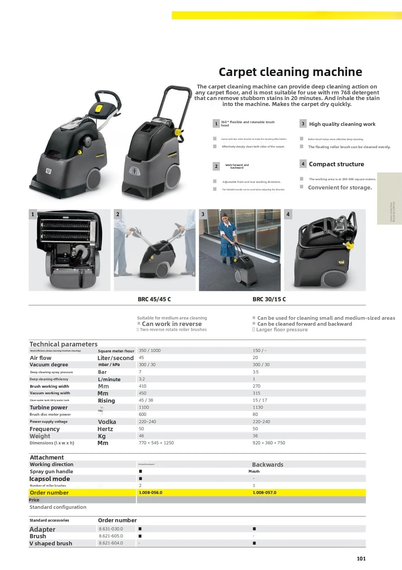 BRC 45/45 Importierter handschiebender Teppichreiniger