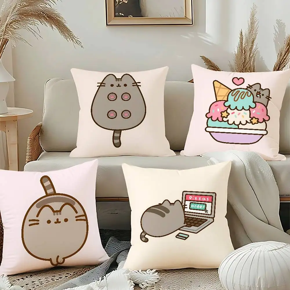 

Cute H-Pusheen-S Pillow Case Cushion Cover Soft Cute Throw Pillow Case For Car Sofa Pillowcase Polyester With Zipper