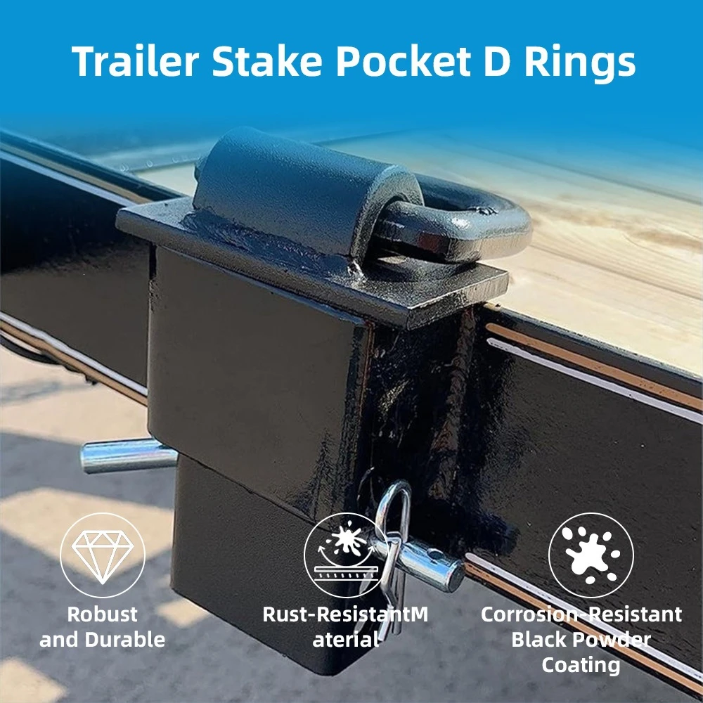 Heavy Duty 18000LBS Capacity 1/2 Inch 4 Holes Pocket D Ring Removable Tie Down Anchor Fit for Utility Trailers, Flatbed Trucks