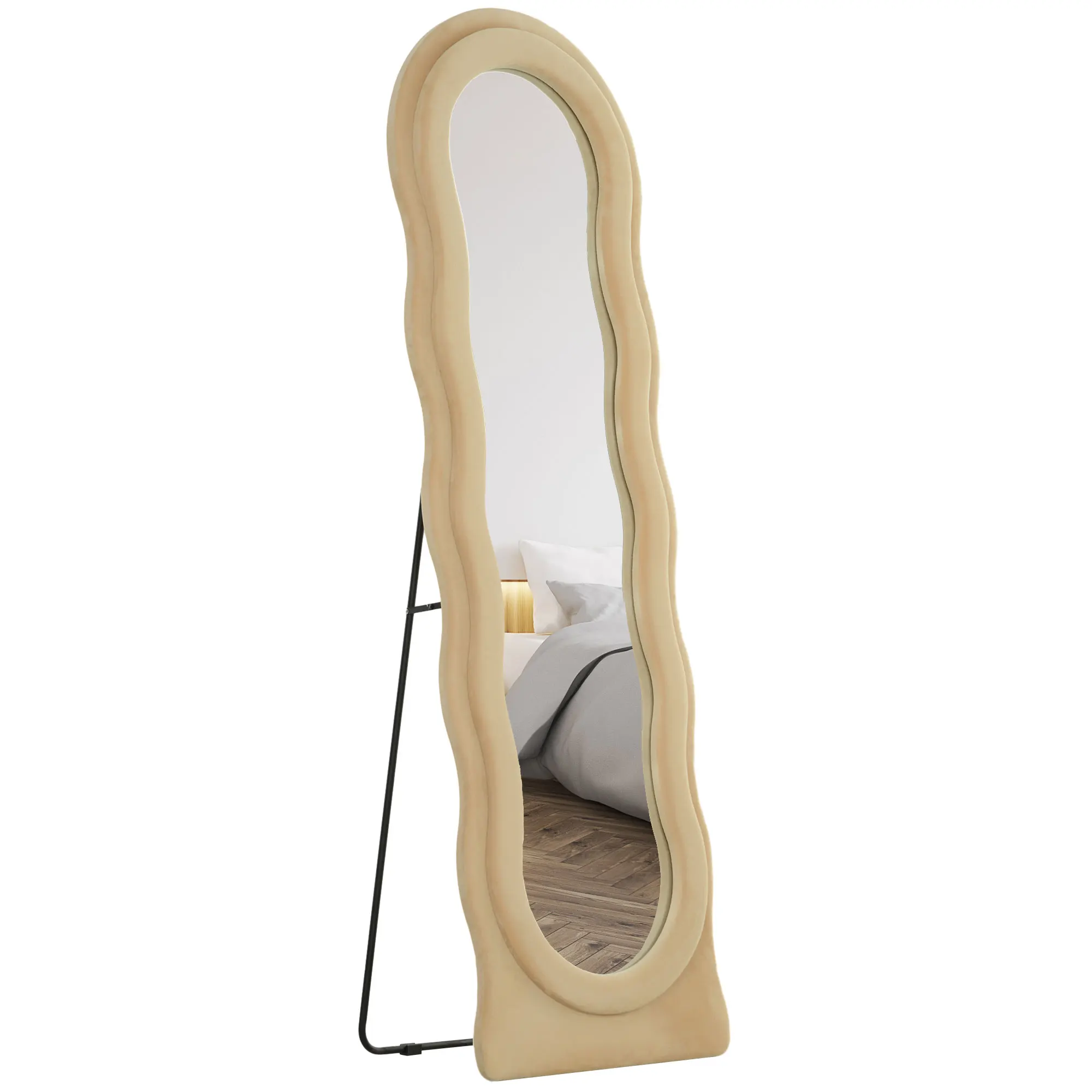 HOMCOM full body mirror 160x50 cm wavy design