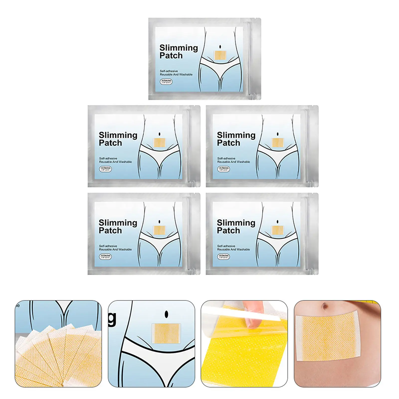 

50 шт. пластырей для похудения на пупок: быстрое сжигание жира на животе, безопасные и эффективные, для подтяжки кожи живота у женщин