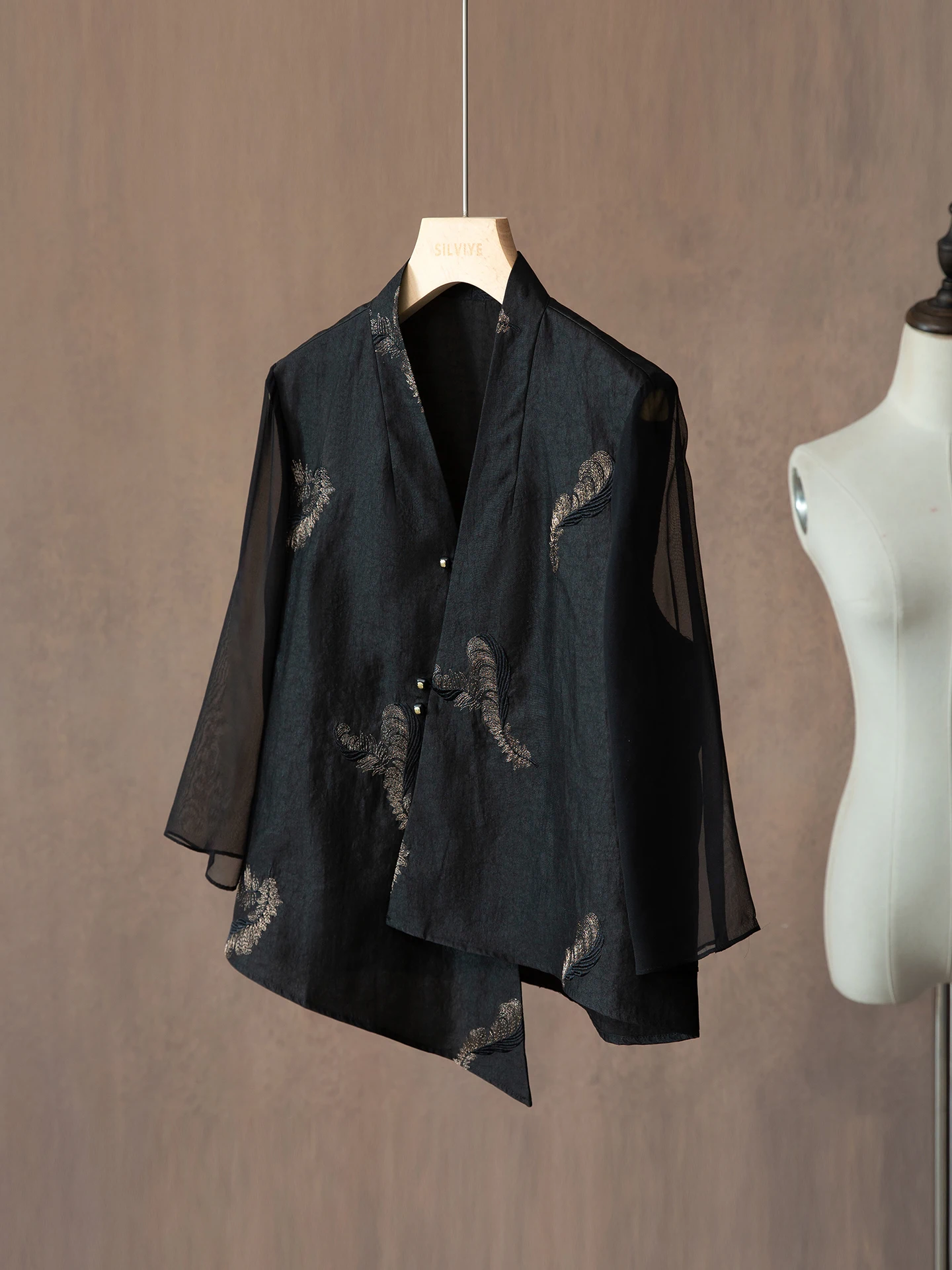 

Женская шелковая рубашка-пальто Silviye с узором «кракле», из жоржета, с длинным рукавом, V-образным вырезом, весенний стиль для офиса, прямой крой