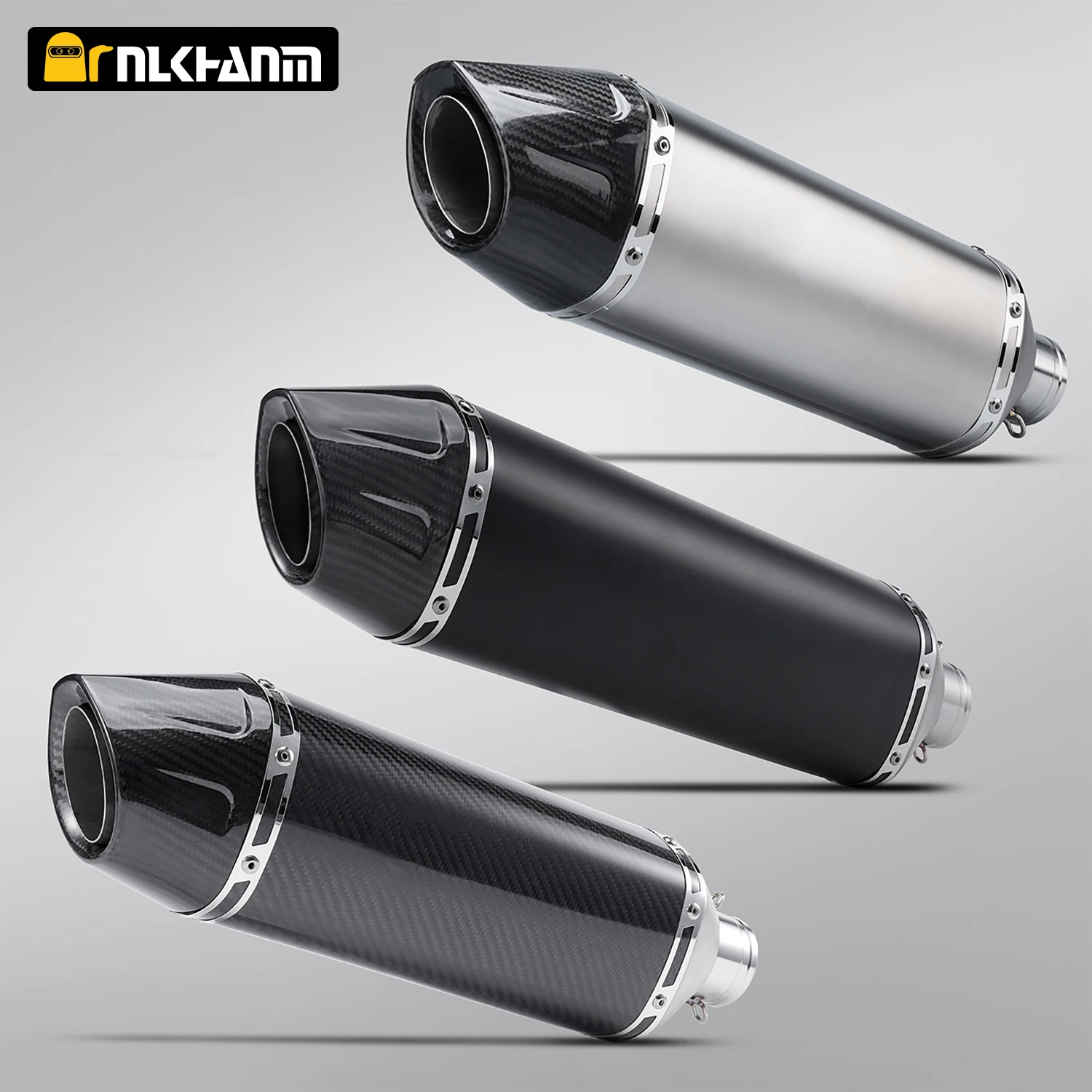 

Universal 51mm stainless steel carbon fiber motorcycle exhaust system 480mm muffler for R6 MT*09 ZX6R Nin*ja650 CBR*400