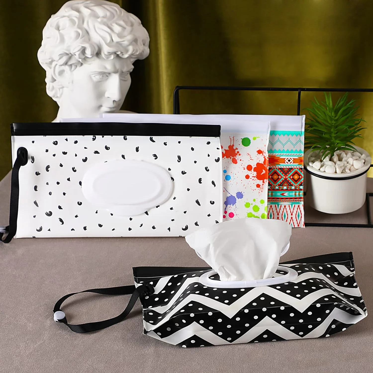 

3pcs Baby Wipe Bag Tissue Holder Wet Wipes Bag Facial Tissue Pouch for Travel Mask Bags Tissue Bag Oganizer