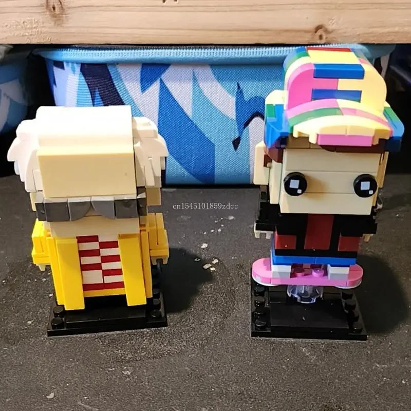 MOC Classic Movies Back To The Futured  Doctor Brown Martyed Building Block Set Movie Action Figures Brick Toy Gifts