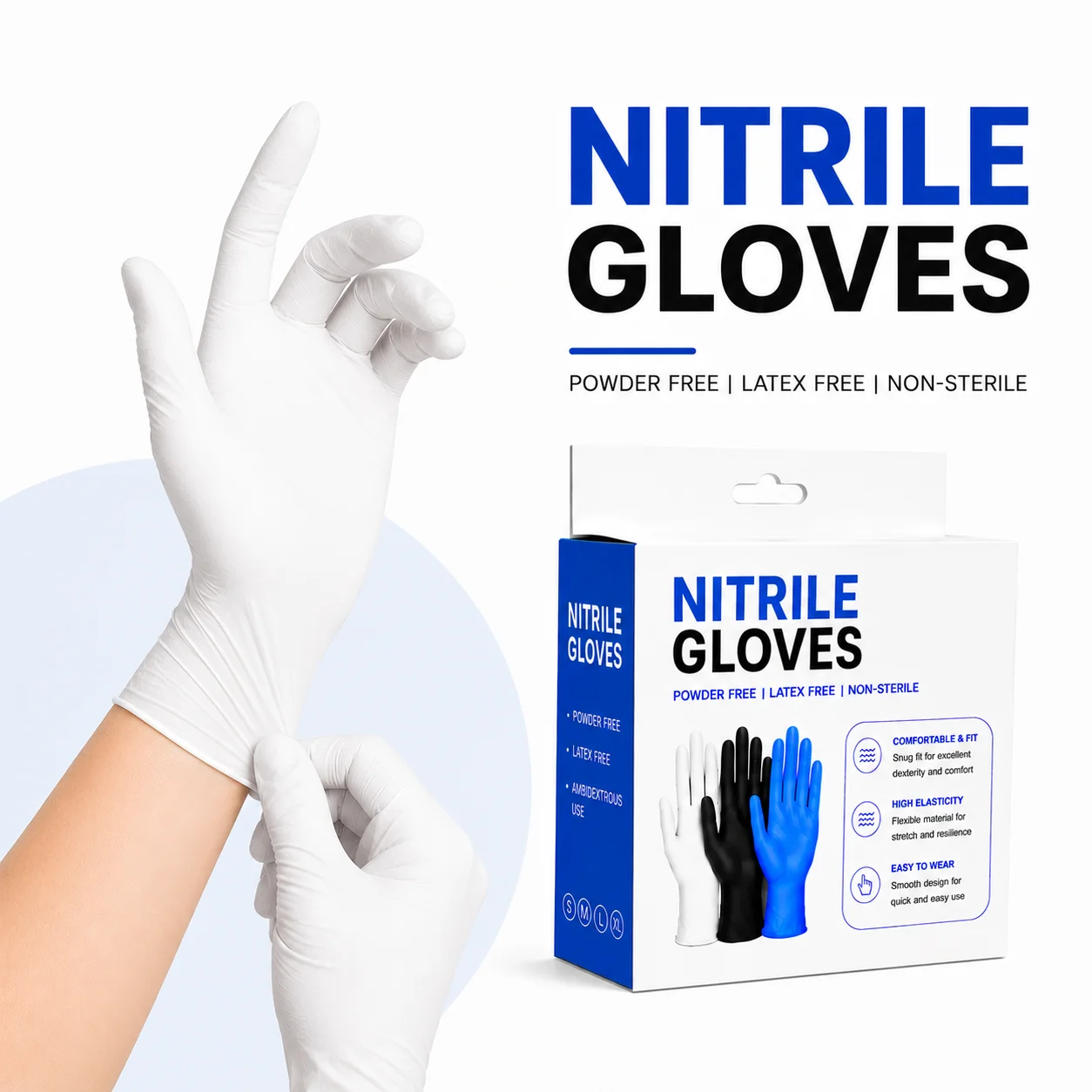 20/30PCS White Nitrile Gloves Disposable Latex Free Powder Free Food Handling Nitrile Gloves Cooking Kitchen Cleaning Food Prep