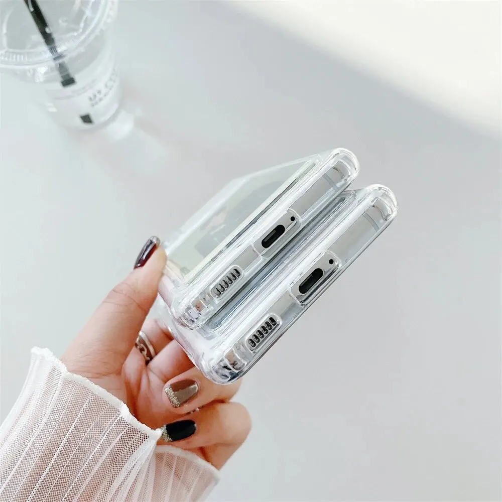 Neue Kartenhalter-Brieftaschenhülle für Samsung A54 A34 A14 A33 A52 A53 S23 S24 S22 Plus S21 FE A73 A72 A15 A25 A35 A55 5G Transparente Hülle – Detail 5