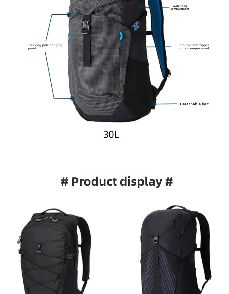 

30L Men's Hiking Backpack with Suspension System, Breathable & Water-Resistant Daypack for Trekking, Travel