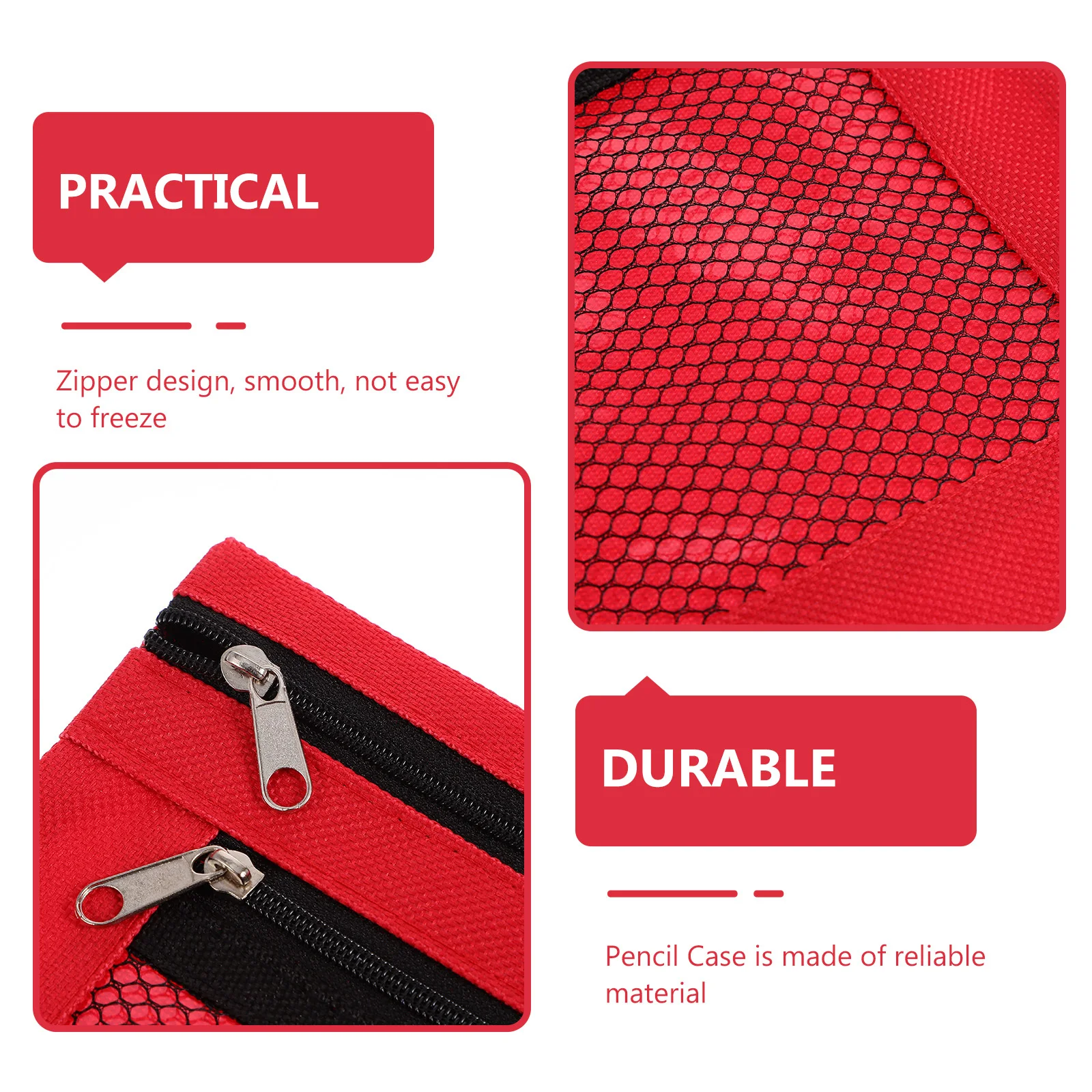 

2Pcs Zipper Pencil Cases Smooth Not Easy to Freeze Large Capacity Pen Storage Container for Students Teachers Pencil Pouch