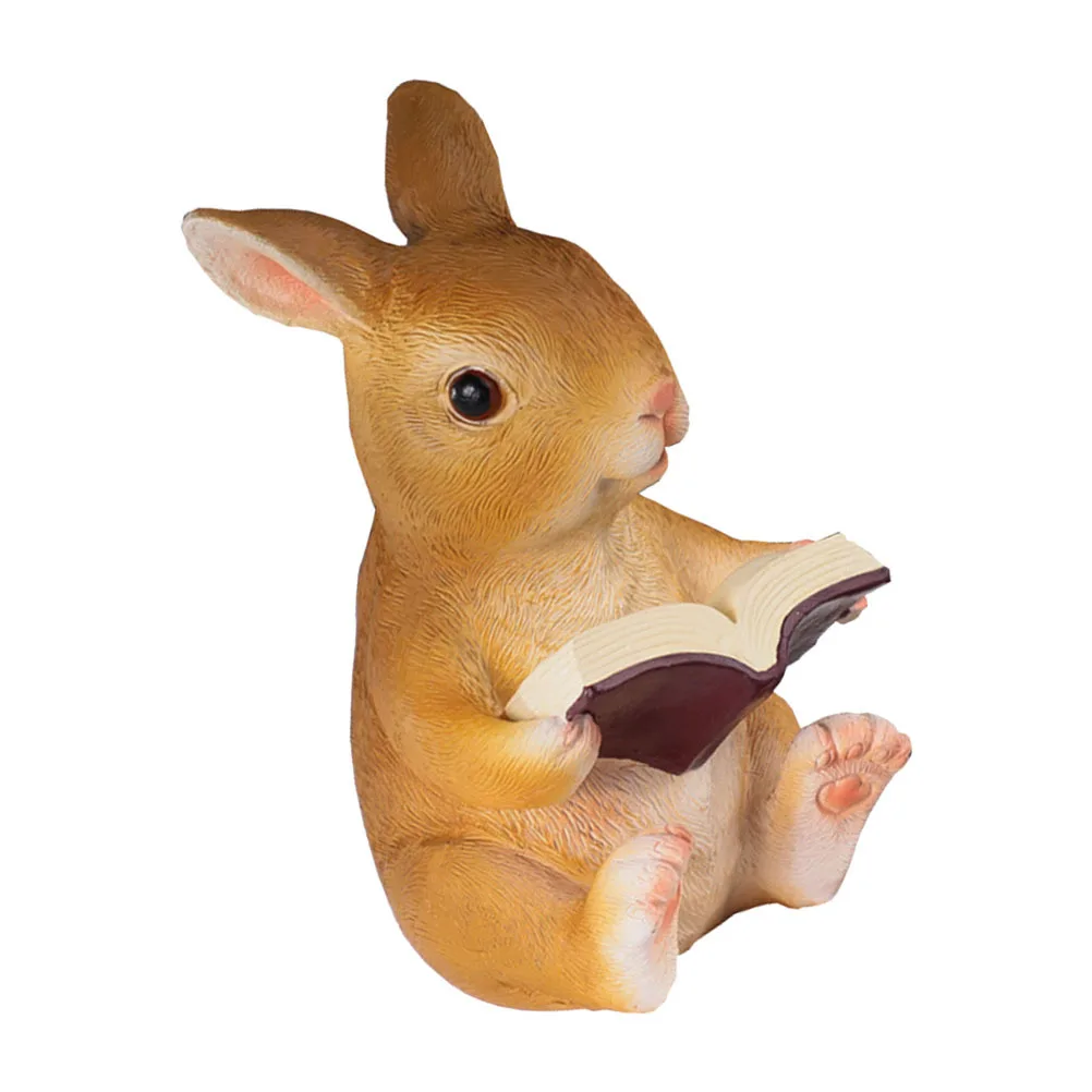 1 قطعة أرنب الراتنج النحت حديقة الحلي أرنب صغير ديكور للديكور الداخلي في الهواء الطلق التصوير الدعامة مقاومة الطقس #4
