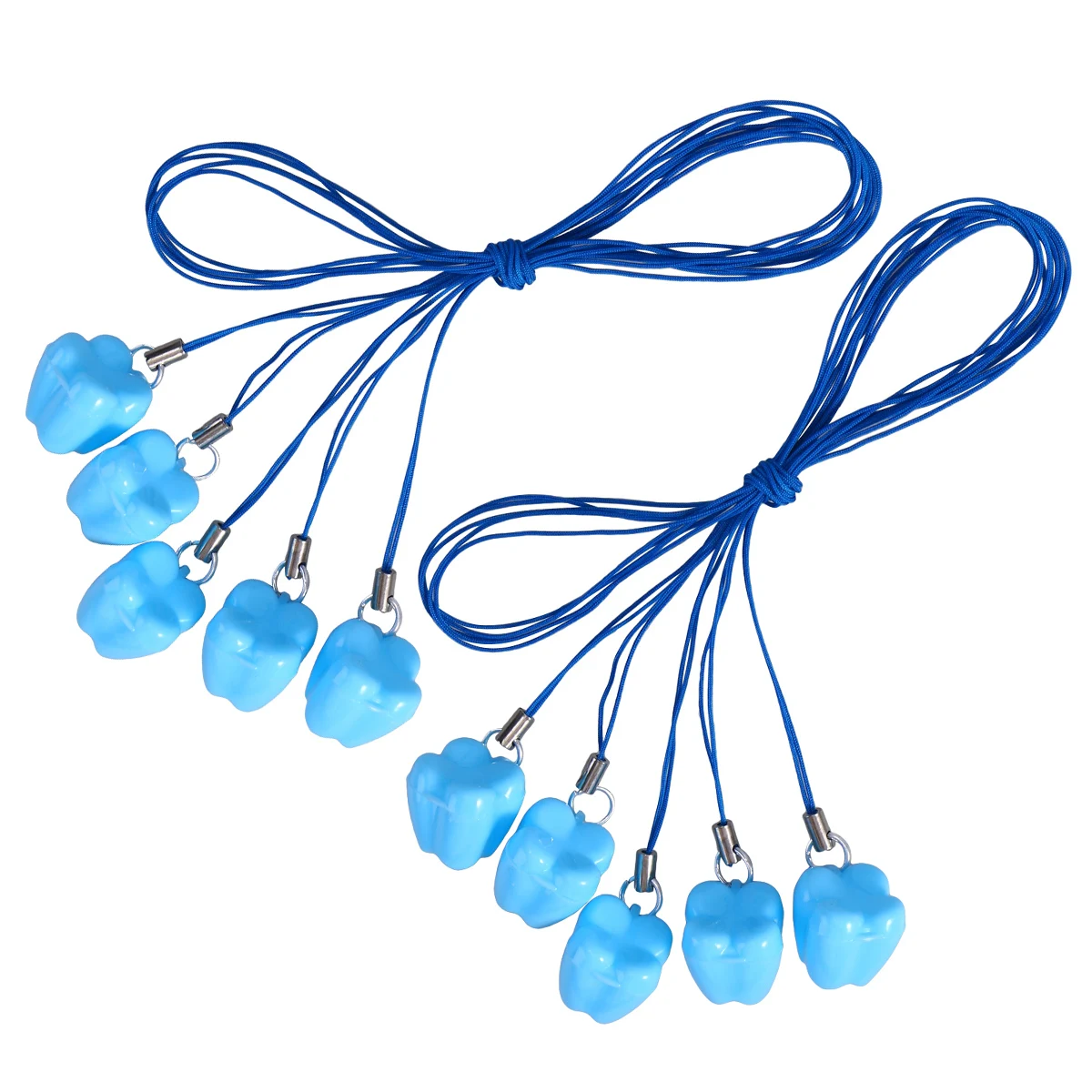 

10pcs Teeth Storage Box Lovely Baby Milk Tooth Organizer with Necklace Case Gift for Kids (Light Blue)