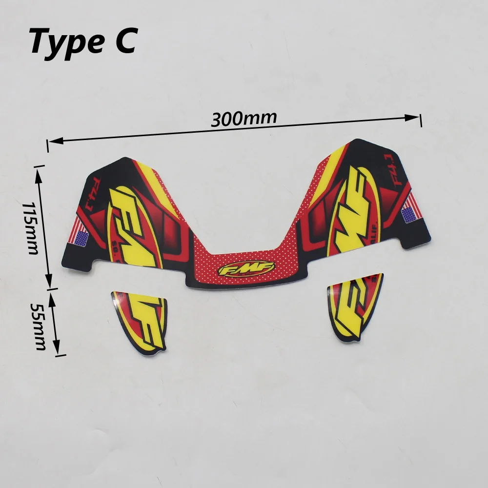 FMF Sticker 4T Motorcycle Exhaust Muffler Pipe Decals Waterproof (30cm x 17cm) Universal for Motorbikes Cars