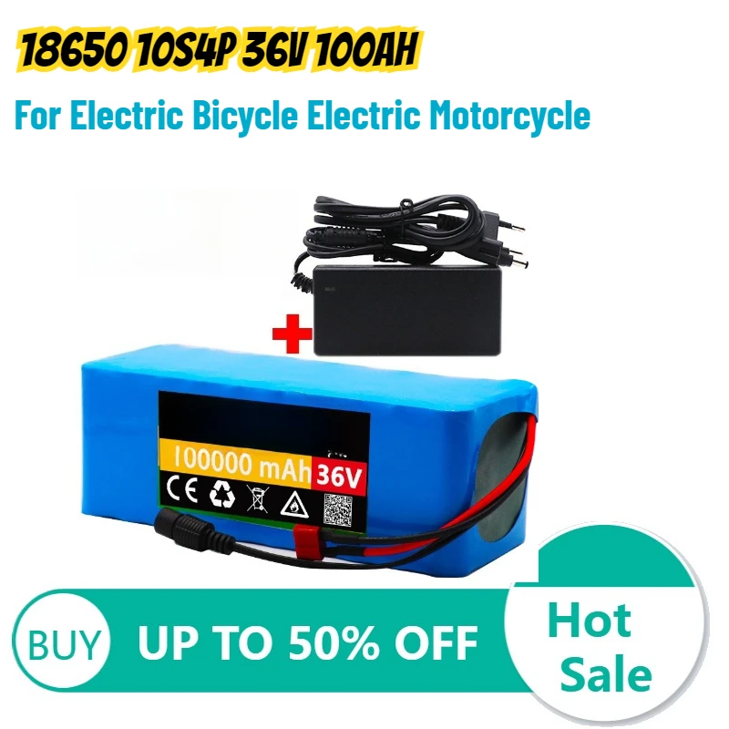 

18650 10S4P 36V 100Ah Lithium Battery with 2A Charger for Electric Bicycle Electric Motorcycle Rechargeable Battery