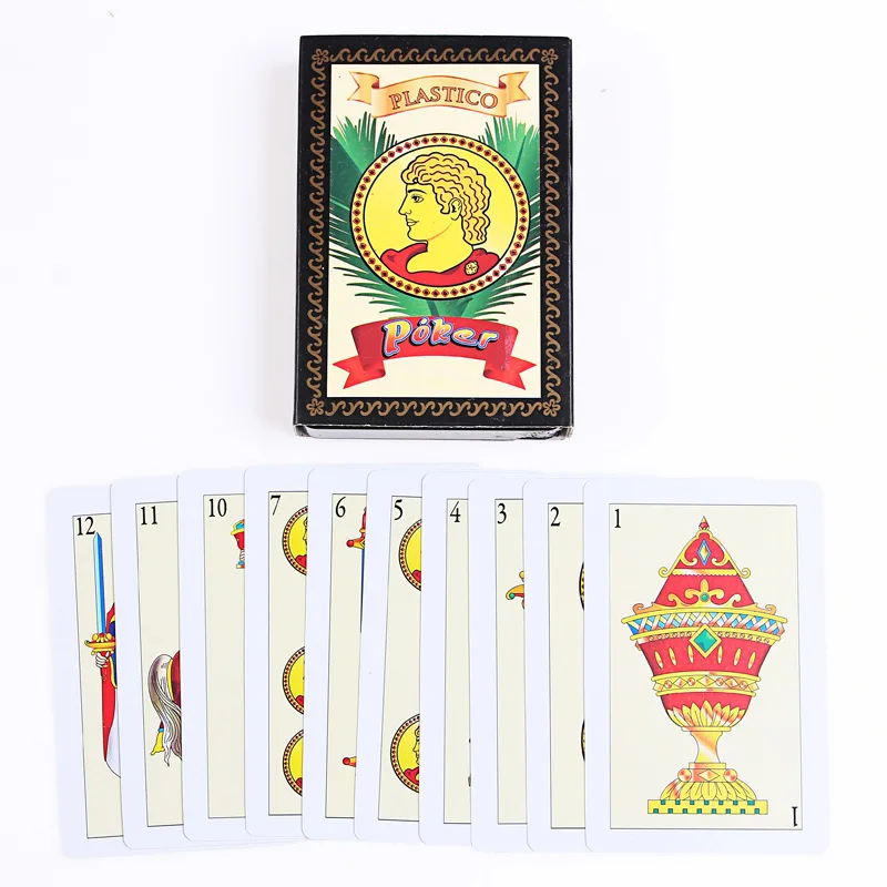 Spanish PVC Waterproof Plastic Playing Cards Family Party Board Game Outdoor Game Poker Entertainment Accessories