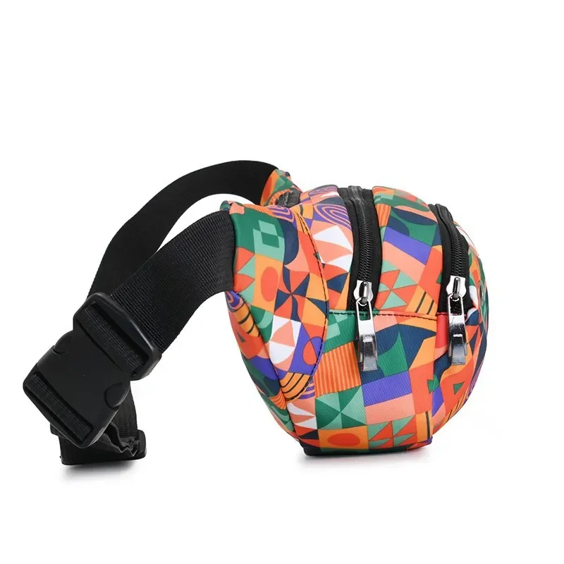 New Nylon Colorful Waist Bag Women's Shoulder Bags Fashion Sports Equipment Outdoor Printing Plaid Pattern Wallet Leisure