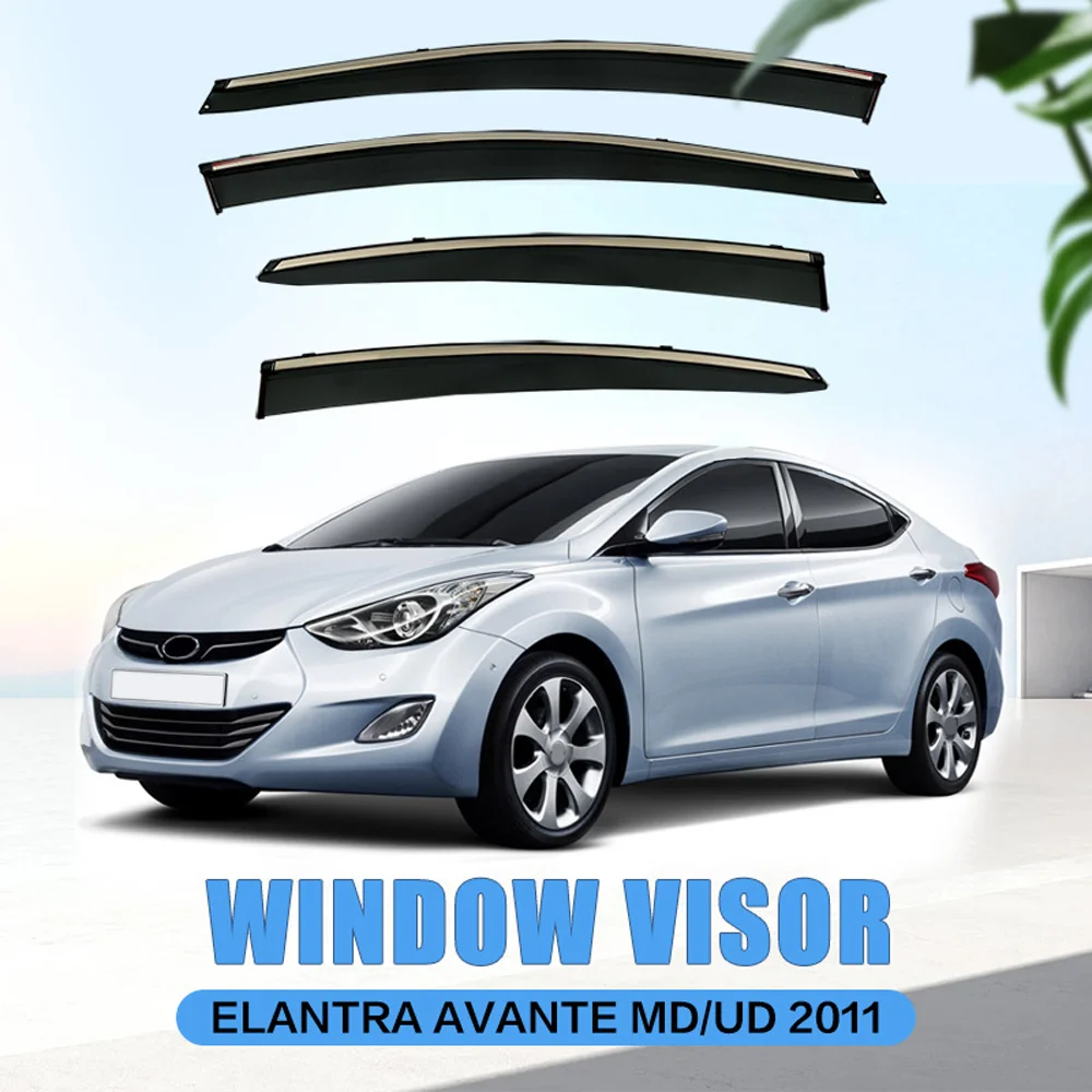 

Chrome Strips Rain Guards for HYUNDAI Elantra Avante MD 2010-2015 Window Visor Wind Deflectors Door Visor Vent Shades