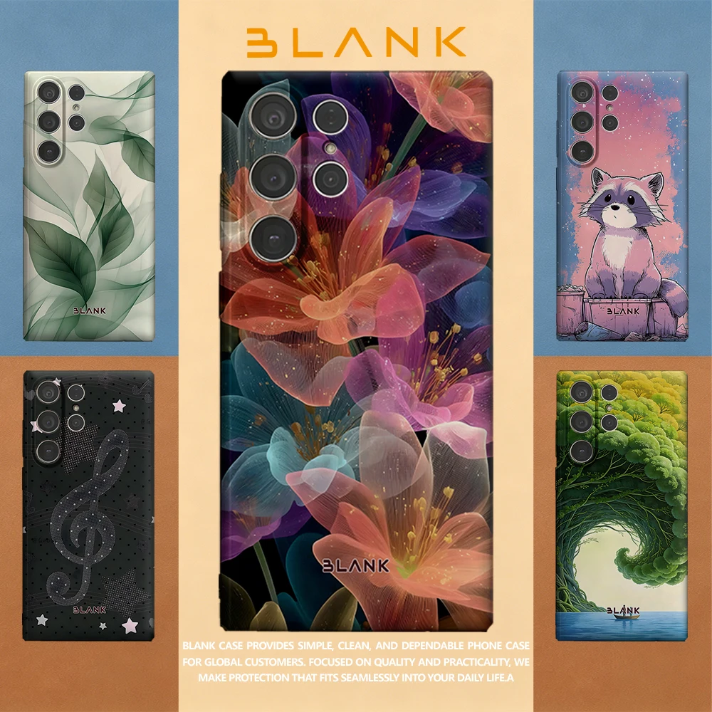 Translucent Floral Glow For Samsung Galaxy S26 S25 S24 A56 A36 Phone Case Protection Cover for Women Girl Blank