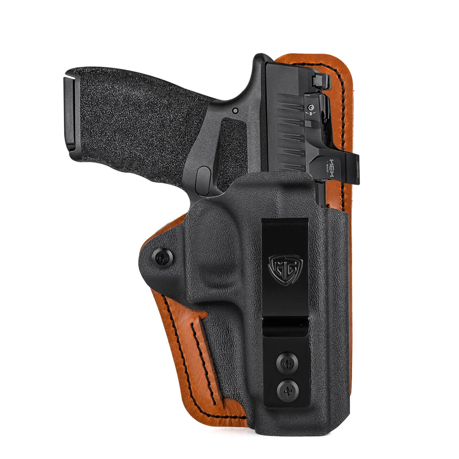 حافظة Hellcat Pro مع وسادة مريحة IWB Kydex حافظة هجينة جلدية لـ Springfield Hellcat Pro 3 "Hellcat OSP مخفية