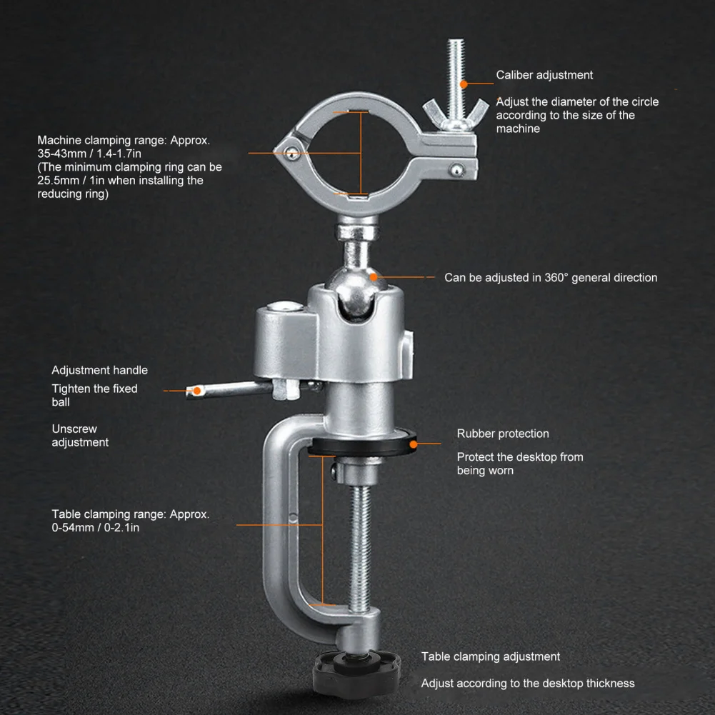 Table Bench Vises Clamp 360 Degree Universal Electric Drill Stand Grinder Holder Bracket For Wood Working Jewelry Making