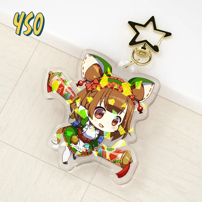 YSO Custom Cartoon Acrylic Keychain Key Chain Photo Customized Anime Charms Clear Personalized Designer Hologram Car Keychains