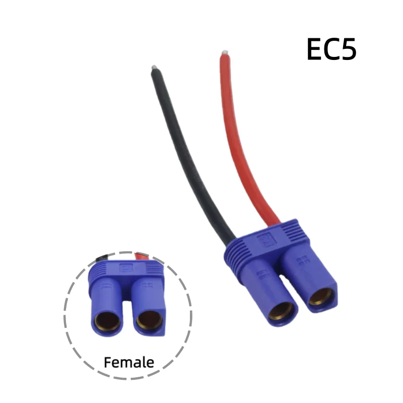 EC5 수컷 암컷 불릿 커넥터 플러그 피그테일 케이블 10cm 14AWG 실리콘 와이어 RC 리포 배터리 FPV 자동차 보트용
