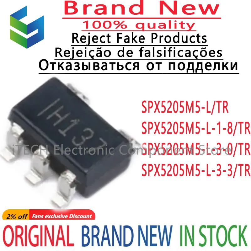 10Pcs 100% New SPX5205M5-L/TR H1 SPX5205M5-L-1-8 DD SPX5205M5-L-3-0 R30 SPX5205M5-L-3-3 RC SOT-23-5 Original Chips Ic