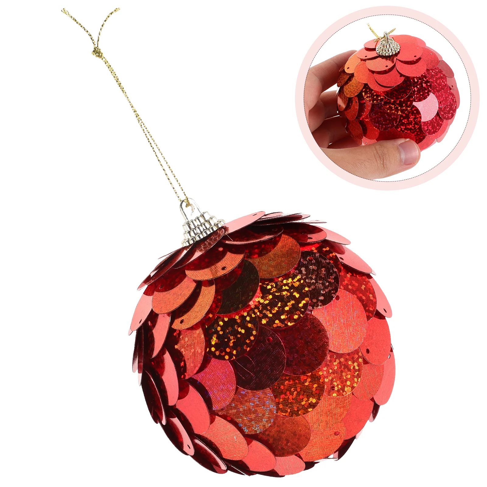 

Xmas Tree Ornament Set of 6 Sparkling Holographic Finish Sturdy Plastic Christmas Ball Ornaments for Festive Tree Decorating and