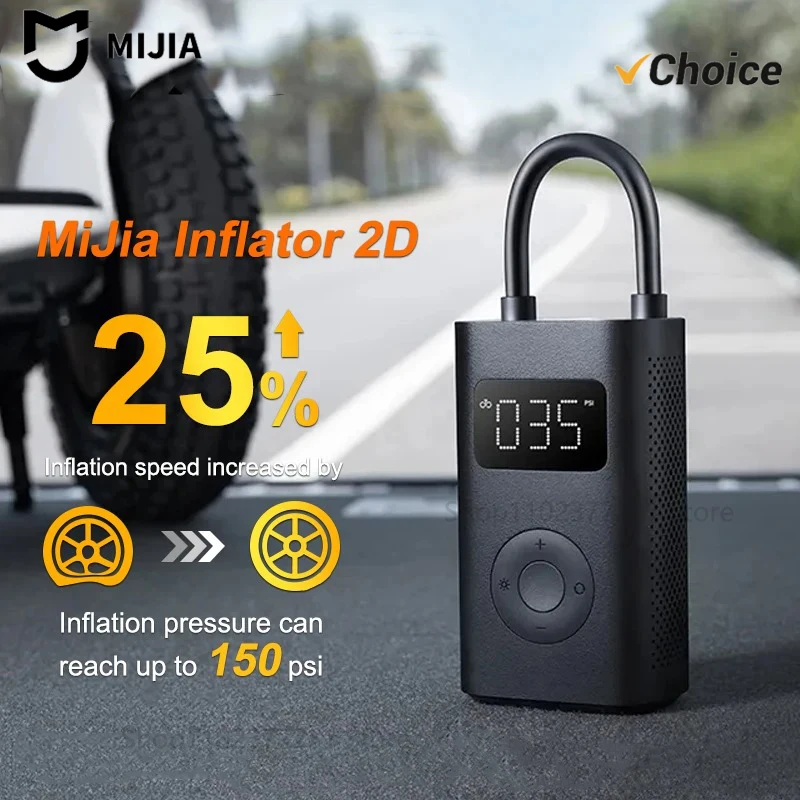 NEW MIJIA Air Pump Compressor 2D Portable Electric Air Compressor 2D Tire Sensor Mi Inflatable Treasure 2D for Car Bike Ball-